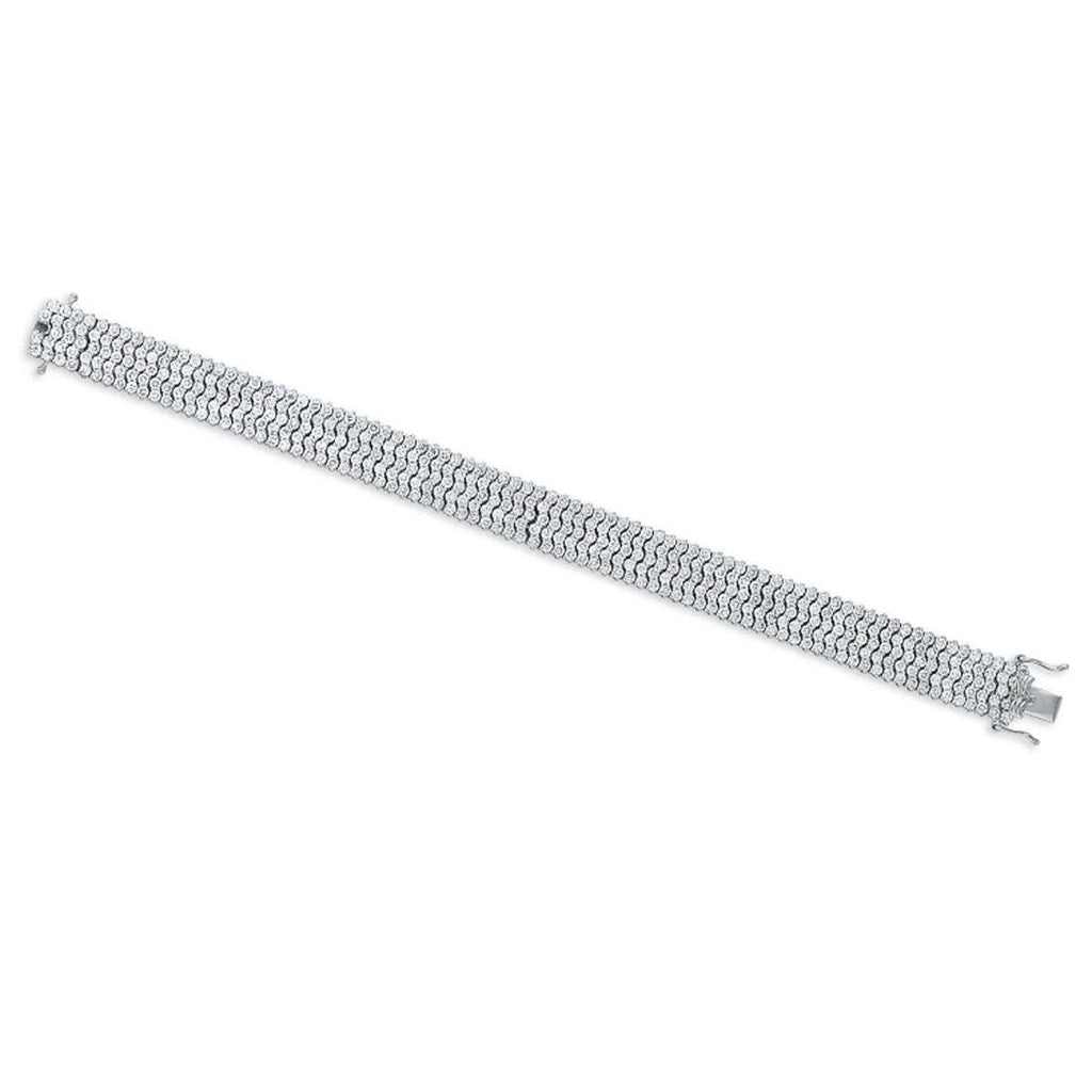 12.40 Carat Five Row Diamond Bracelet - V37952 Vivid Diamonds