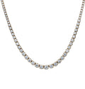 Luxurious Vivid Diamonds 6.70 Ct Yellow Gold Diamond Riviere Necklace showcasing 146 brilliant cut diamonds, elegantly designed for sophistication.