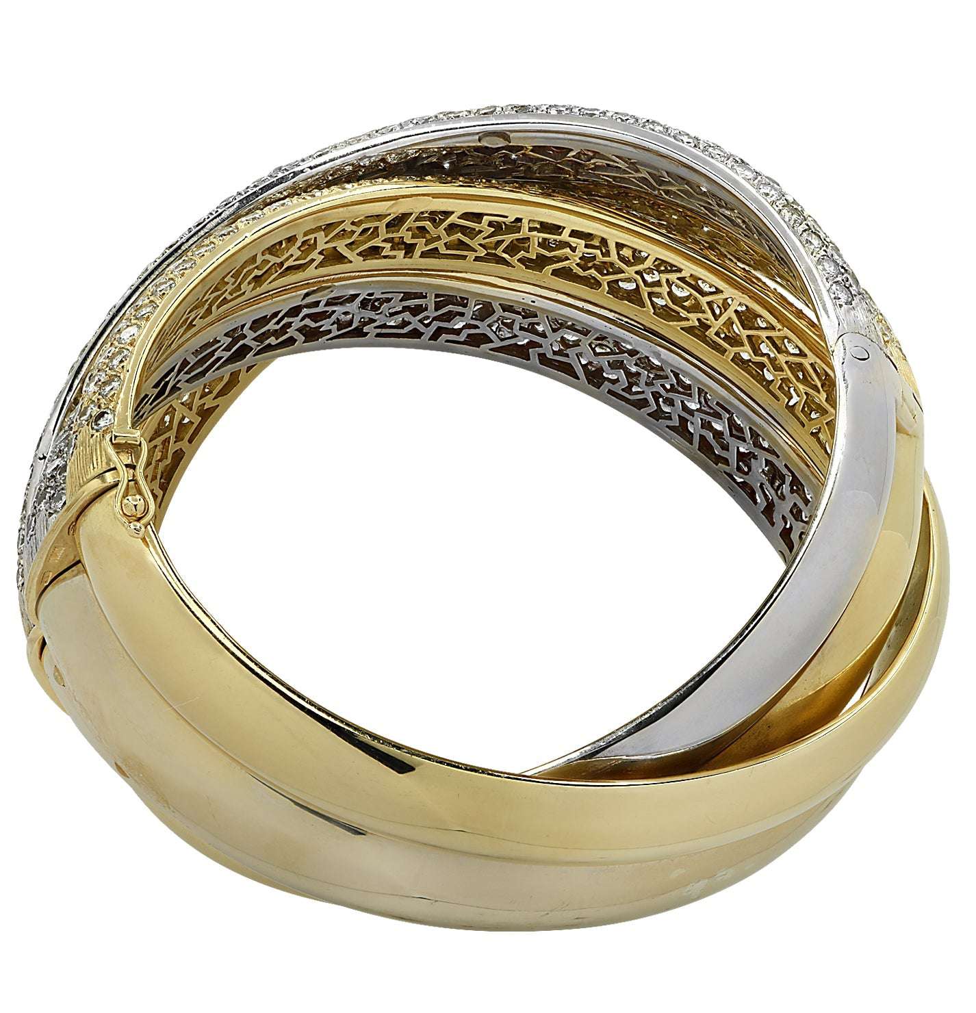 31 Carat Diamond Italian X Bangle Bracelet-V38302 Vivid Diamonds