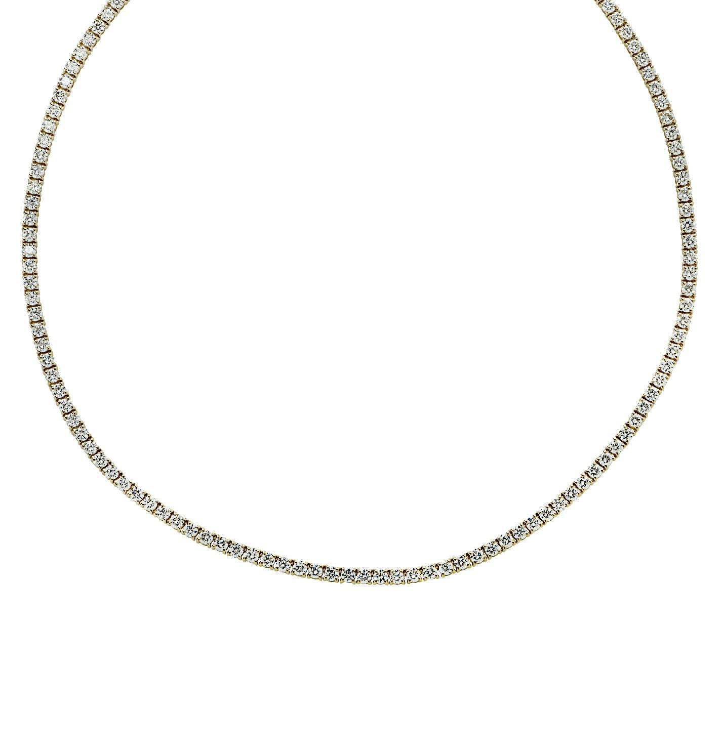 Vivid Diamonds 7.10 Carat Straight Line Diamond Tennis Necklace -V38433 Vivid Diamonds
