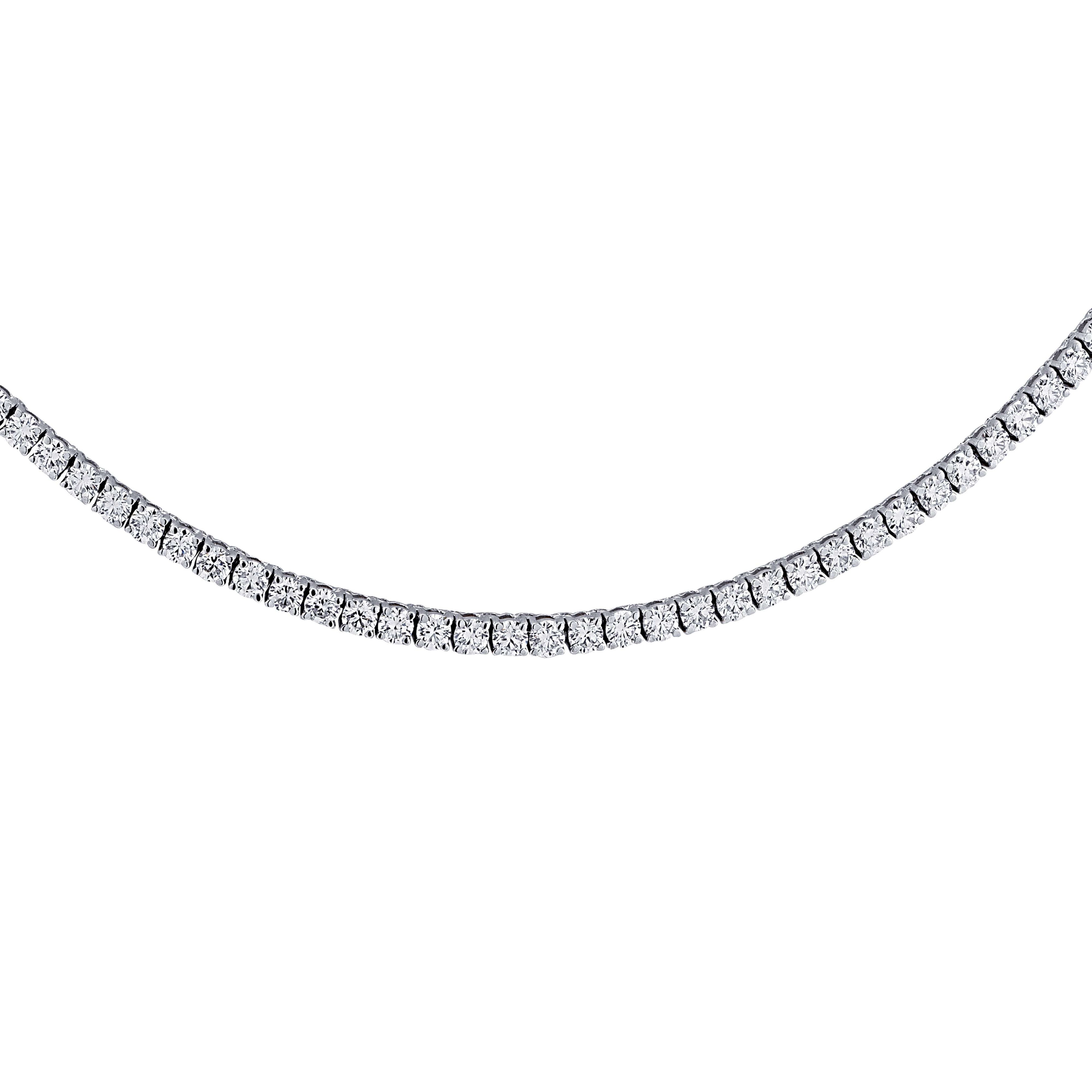 Vivid Diamonds 7.40 Carat Straight Line Diamond Tennis Necklace-V38437 Vivid Diamonds
