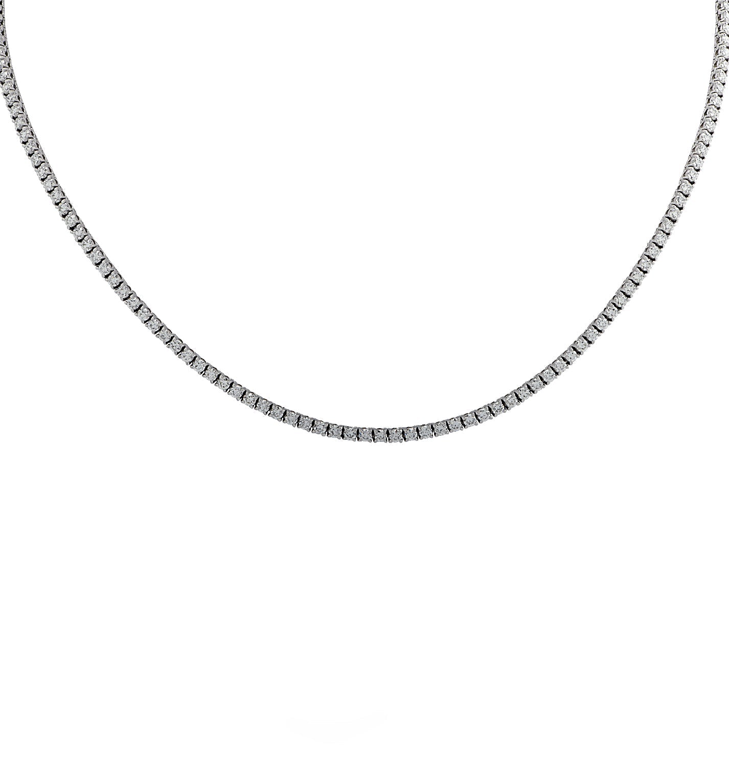 Vivid Diamonds 7.40 Carat Straight Line Diamond Tennis Necklace-V38437 Vivid Diamonds