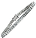 Mid Century 12.02 Carat Carre' Cut Diamond Tennis Bracelet -V41911 Vivid Diamonds
