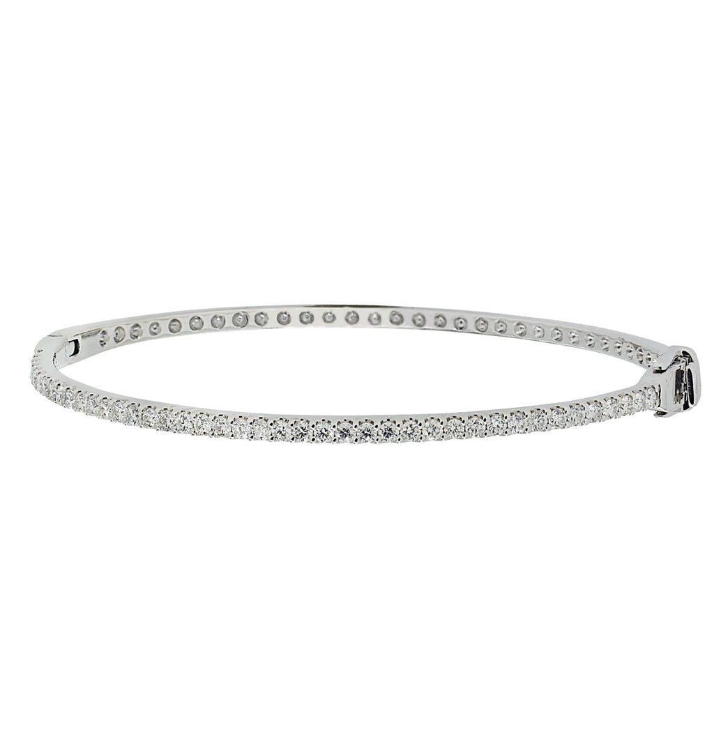 Elegant 14k White Gold Diamond Bracelet by Vivid Diamonds featuring 42 round diamonds totaling 1.08 carats, showcasing a luxurious design and brilliance.