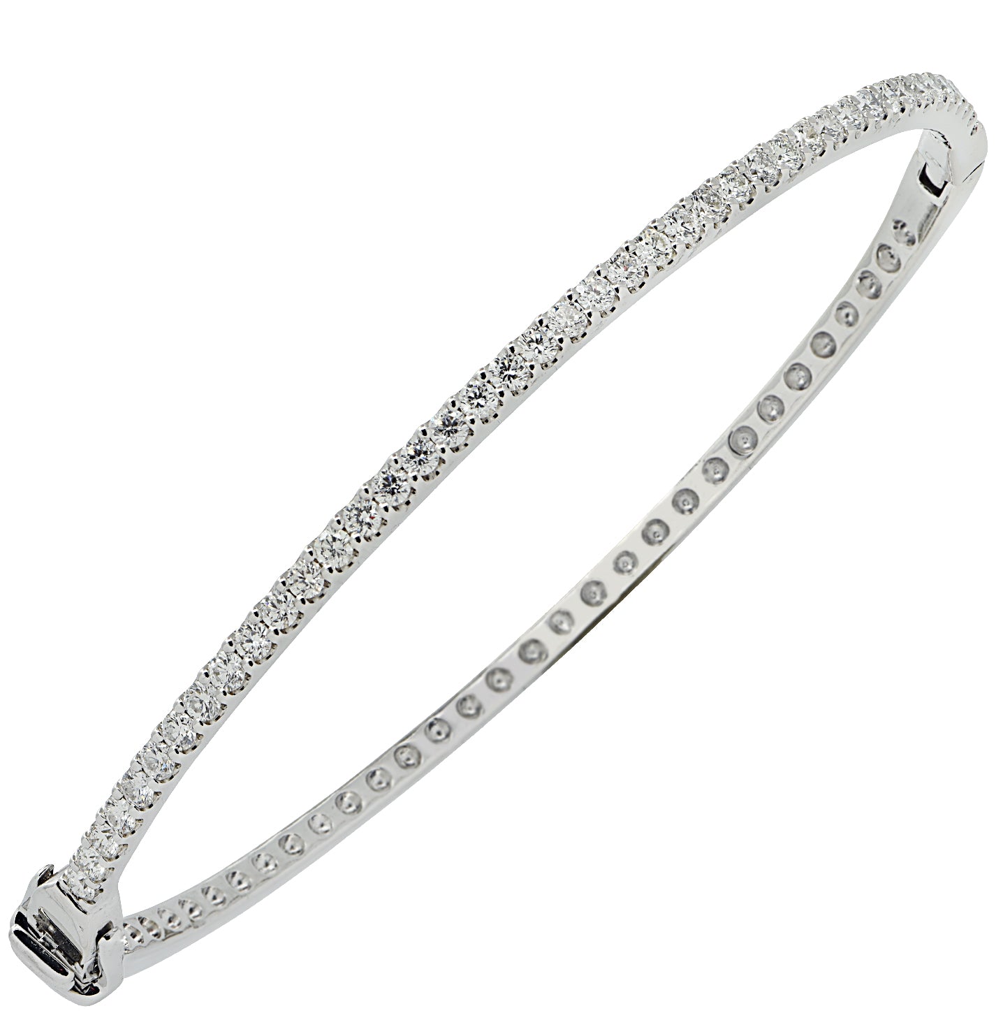 Elegant 14k White Gold Diamond Bracelet by Vivid Diamonds featuring 42 round diamonds totaling 1.08 carats in G-H SI quality, exuding luxury and timeless sophistication.