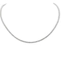 Elegant Straight Line 5.70 Carat Diamond Tennis Necklace from Vivid Diamonds, showcasing exquisite craftsmanship with 145 round brilliant cut diamonds set in luxurious white gold.