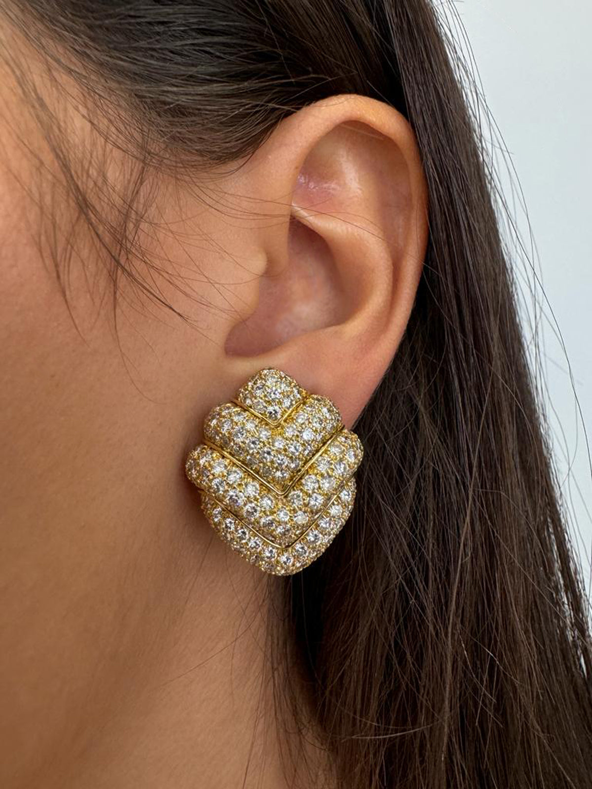 Bvlgari Doppio 8 Carat Diamond Clip On Earrings -V44711 Vivid Diamonds