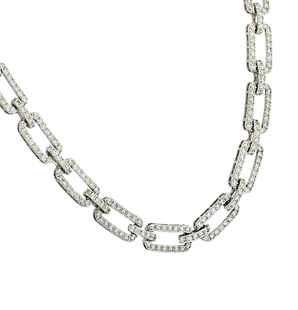 Vivid Diamonds 12.90 Carat Diamond Paper Clip Chain-V45640 Vivid Diamonds