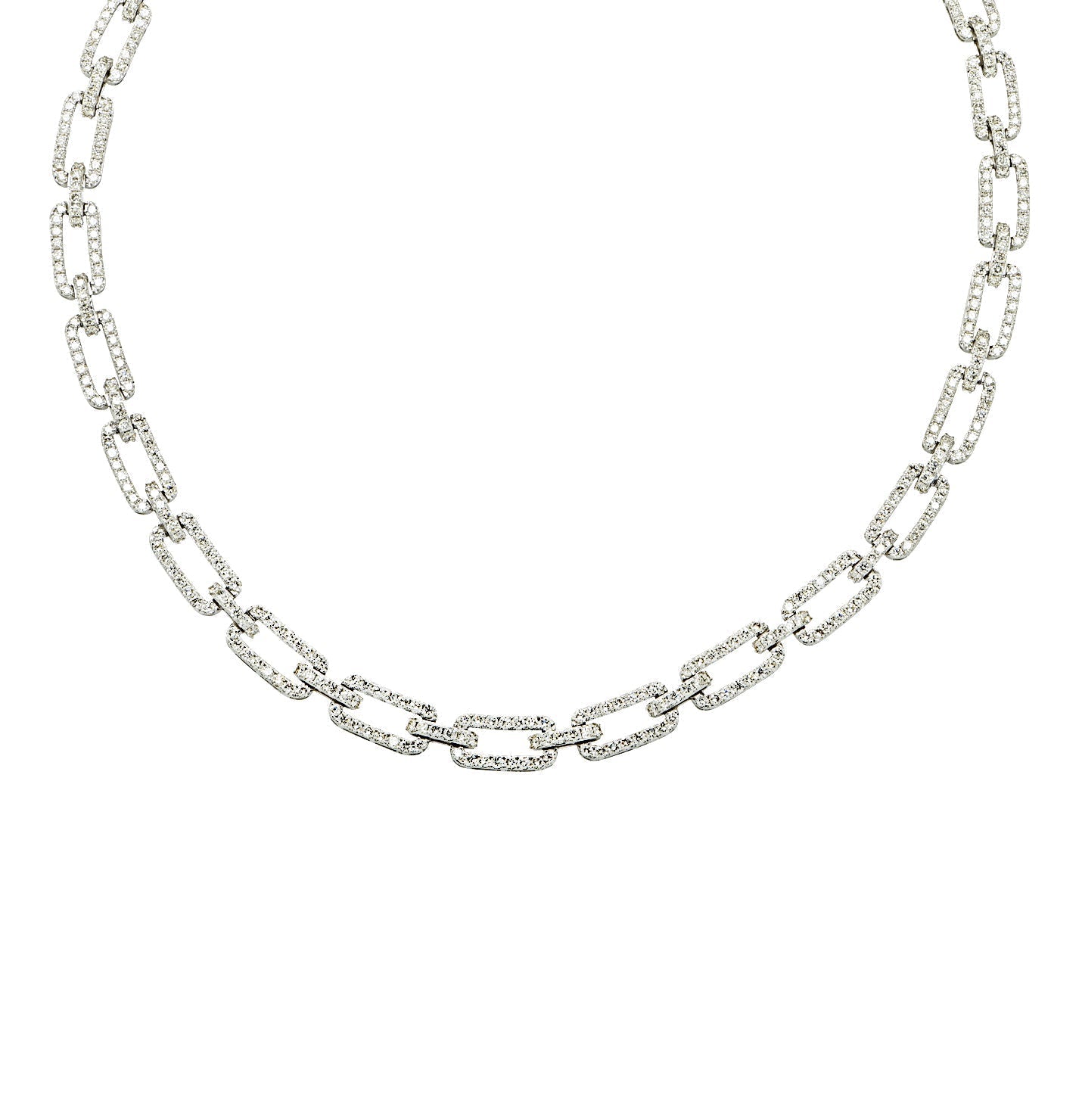 Vivid Diamonds 12.90 Carat Diamond Paper Clip Chain-V45640 Vivid Diamonds