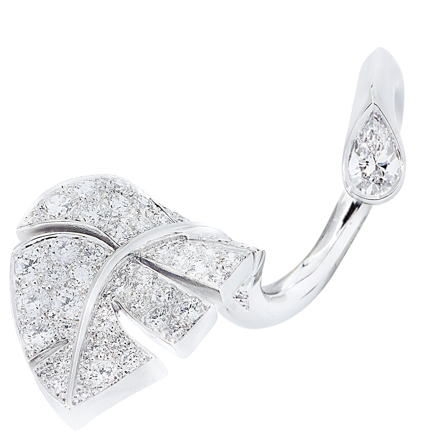 Van Cleef & Arpels Diamond Virevolte Between the Finger Leaf Ring -V46470 Vivid Diamonds