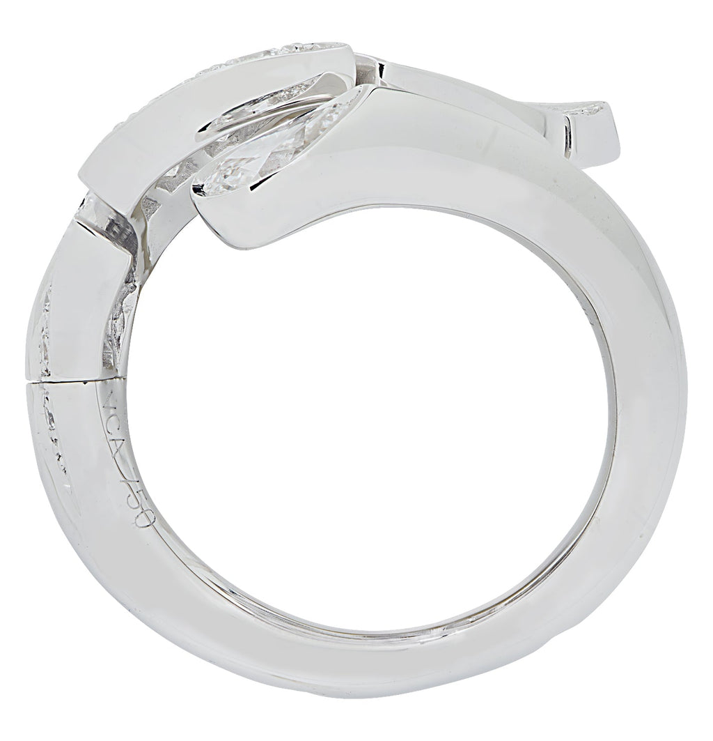 Van Cleef & Arpels Diamond Virevolte Between the Finger Leaf Ring -V46470 Vivid Diamonds