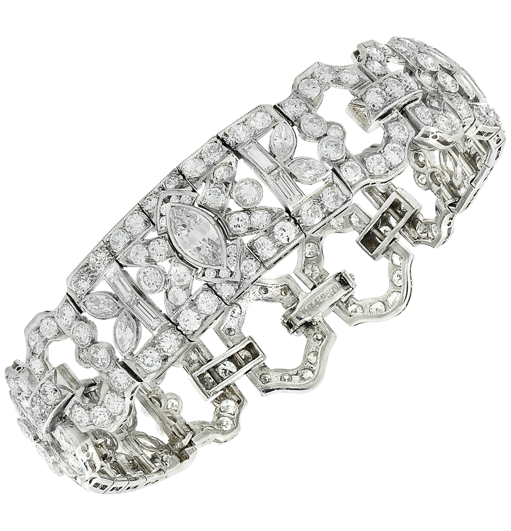 Art Deco 9.5 Carat Diamond Bracelet -V46698 Vivid Diamonds
