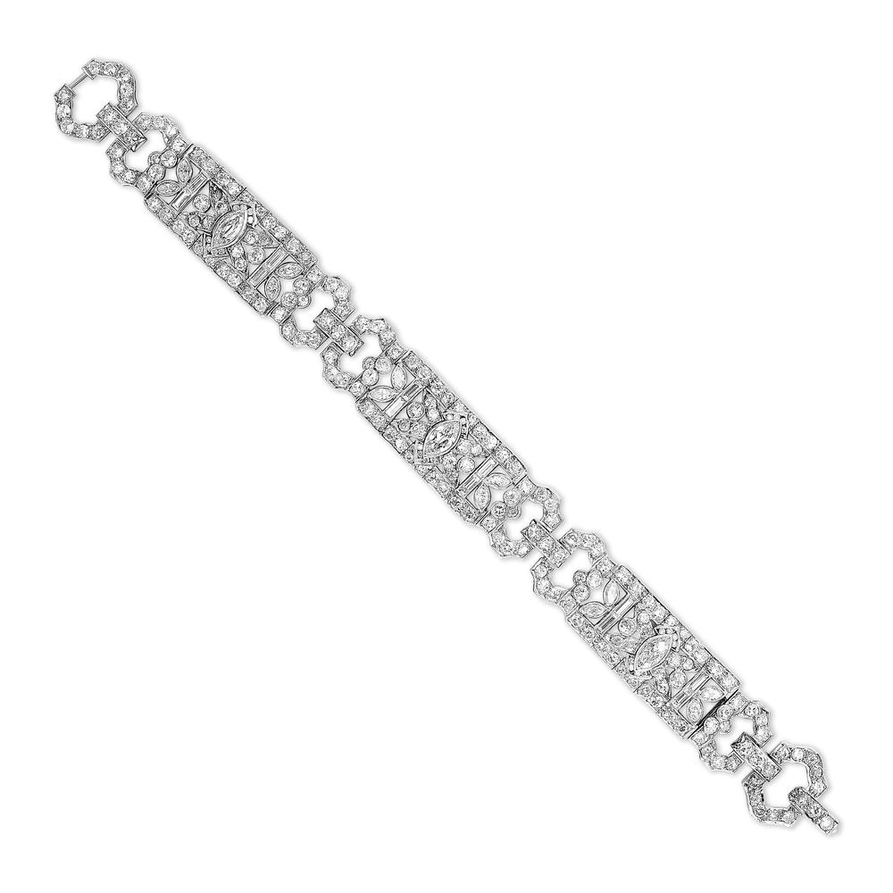 Art Deco 9.5 Carat Diamond Bracelet -V46698 Vivid Diamonds