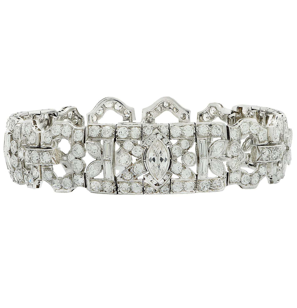 Art Deco 9.5 Carat Diamond Bracelet -V46698 Vivid Diamonds