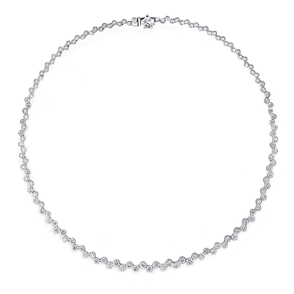Exquisite 5Ct Diamond Necklace by Vivid Diamonds, featuring 63 round brilliant cut diamonds set in luxurious 18K white gold, designed to elevate elegance.