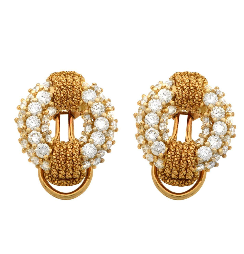 Elegant 18K Yellow Gold and Diamond Stud Earrings by Vivid Diamonds with 2.40ct round brilliant diamonds, designed for timeless glamour and refined style.