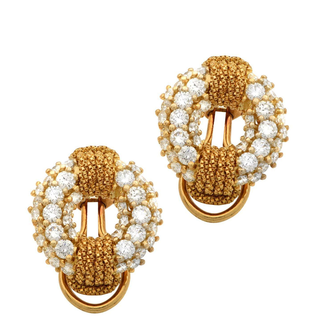 Exquisite 18K Yellow Gold and Diamond Stud Earrings from Vivid Diamonds featuring 2.40ct of round brilliant diamonds, showcasing a luxurious and sophisticated design.