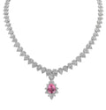 Radiant Elegance: 18k White Gold Diamond Necklace with Removable Morganite Pendant – V47340 Vivid Diamonds