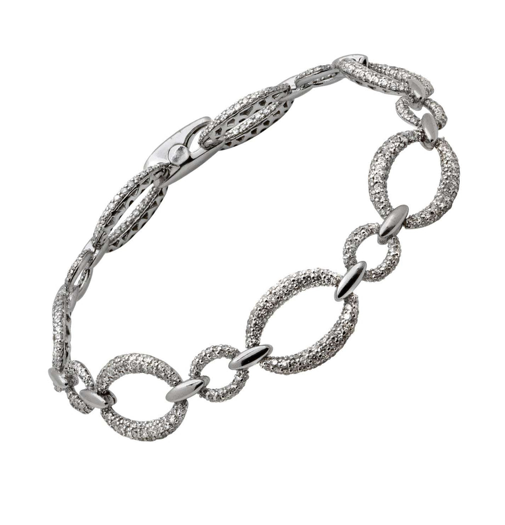 Stunning 14K White Gold Diamond Bracelet by Vivid Diamonds, featuring exquisite craftsmanship with 1.50ct round brilliant diamonds in a stylish open-link design.