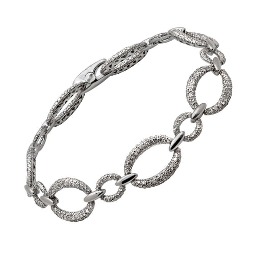 Stunning 14K White Gold Diamond Bracelet by Vivid Diamonds, featuring exquisite craftsmanship with 1.50ct round brilliant diamonds in a stylish open-link design.