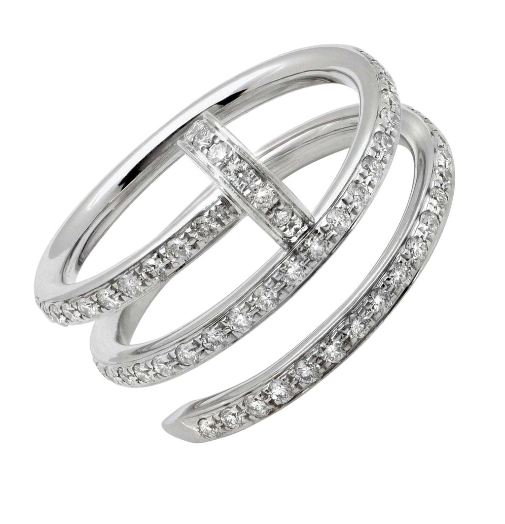 Cartier Juste un Clou Nail Diamond Ring in 18k White Gold – V47842 Vivid Diamonds