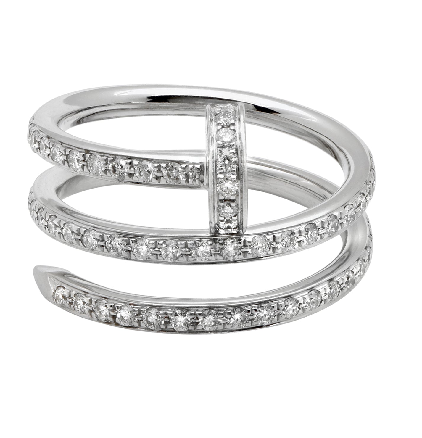 Cartier Juste un Clou Nail Diamond Ring in 18k White Gold – V47842 Vivid Diamonds