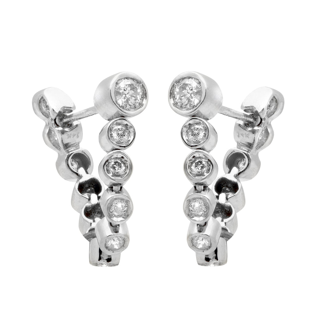 Elegant 14K White Gold Diamond Stud Earrings with 0.46 Carats Round Brilliant Cut from Vivid Diamonds, featuring a timeless and luxurious aesthetic.