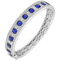 Exquisite 8.08ct Sapphire & 3.36ct Diamond Bracelet in White Gold by Vivid Diamonds, showcasing vibrant blue sapphires and sparkling diamonds, radiating luxury and elegance.