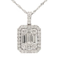 Elegant 1.85 Carat Diamond Pendant Necklace in 14K White Gold featuring a sophisticated geometric design by Vivid Diamonds.