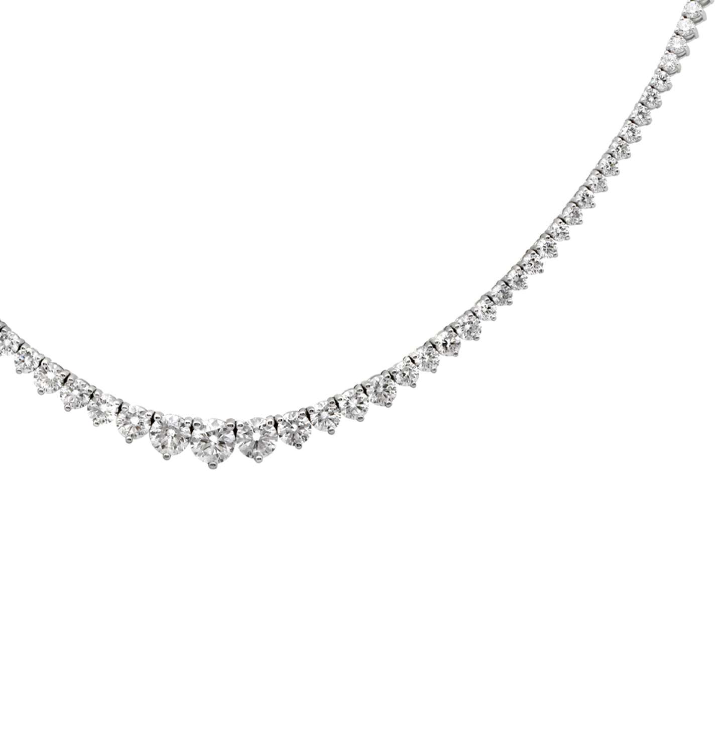 12ct White Gold Diamond Necklace – V48634