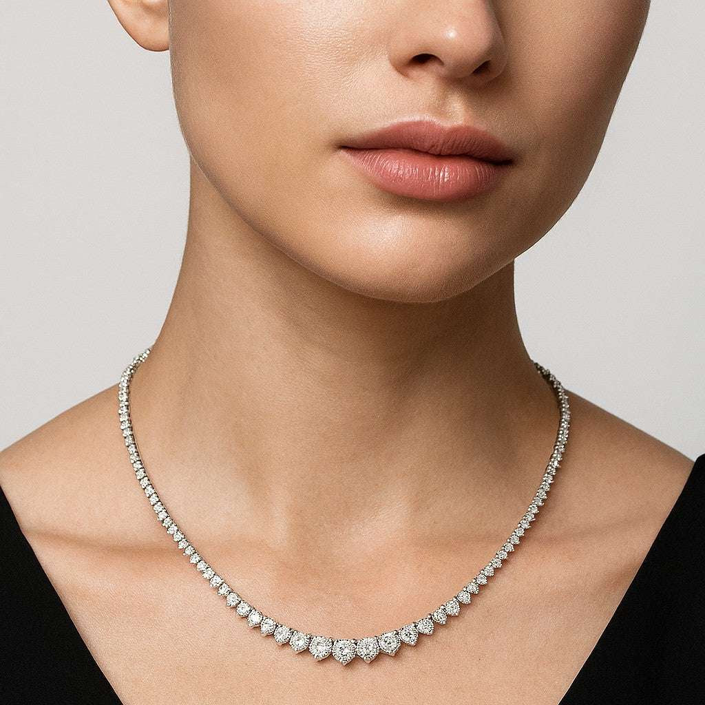 12ct White Gold Diamond Necklace – V48634