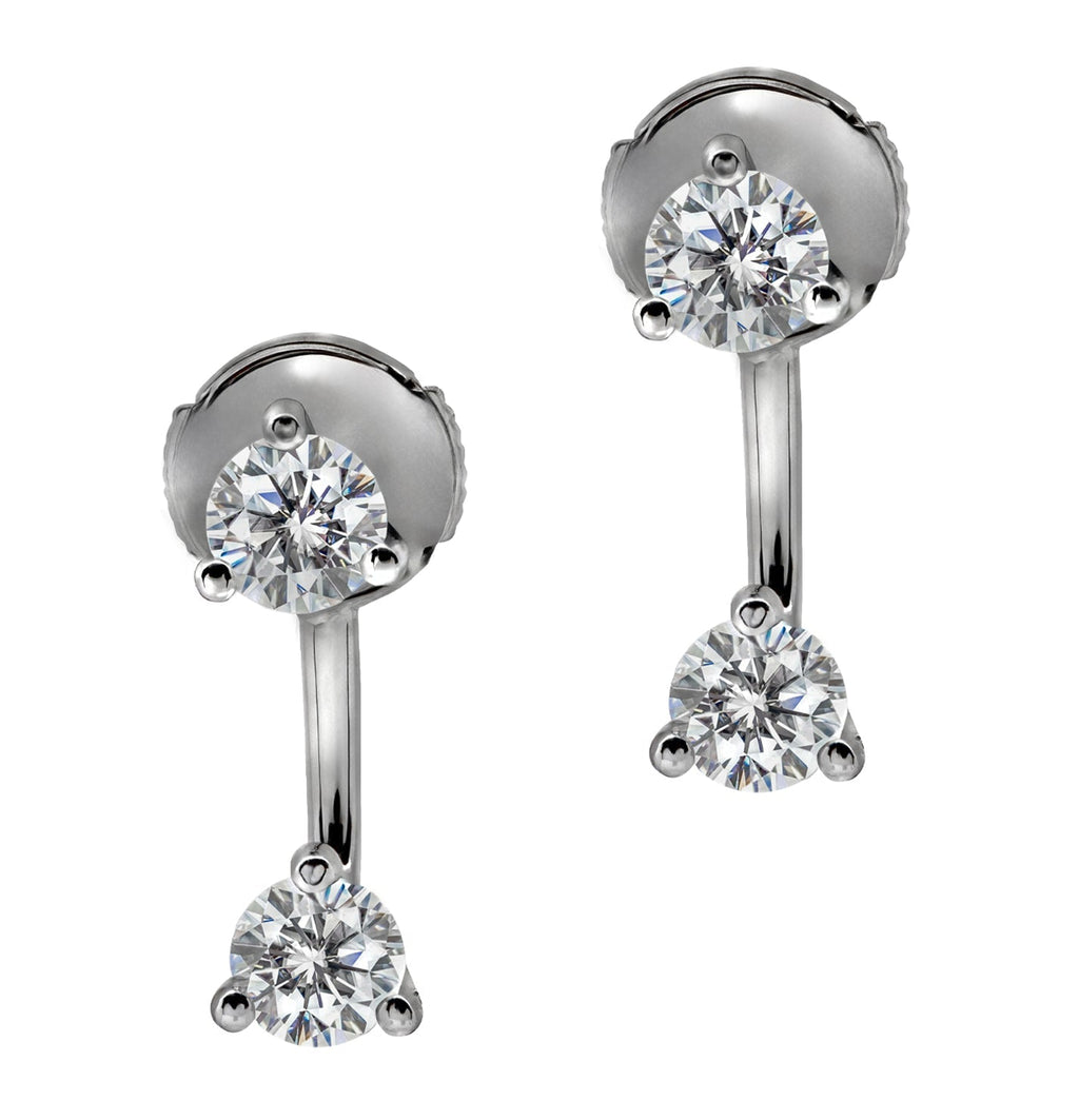 18k White Gold Diamond Stud & Dangle Earrings – V49325 Vivid Diamonds