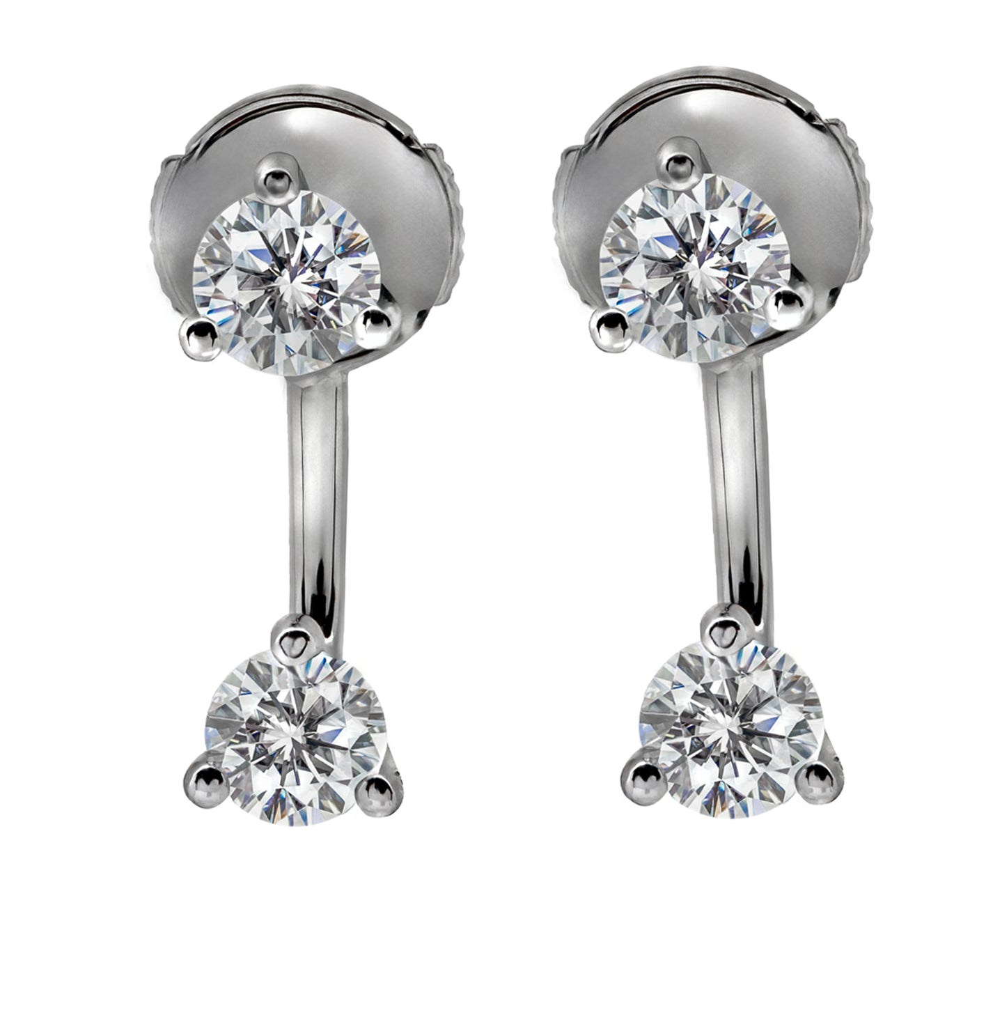 18k White Gold Diamond Stud & Dangle Earrings – V49325 Vivid Diamonds