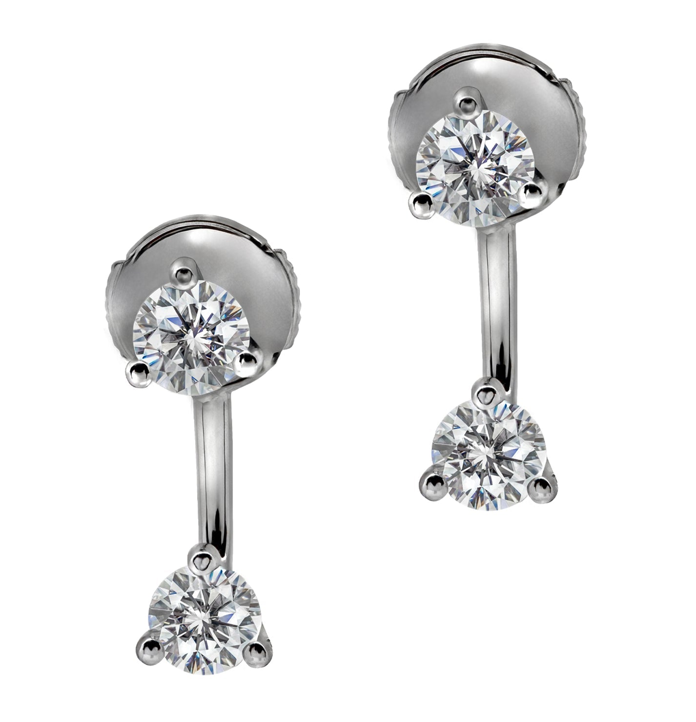 18k White Gold Diamond Stud & Dangle Earrings – V49326 Vivid Diamonds
