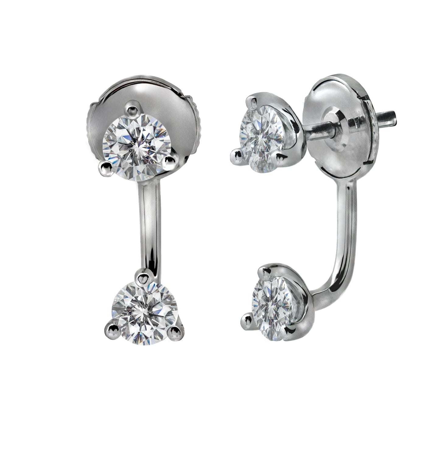 18k White Gold Diamond Stud & Dangle Earrings – V49326 Vivid Diamonds