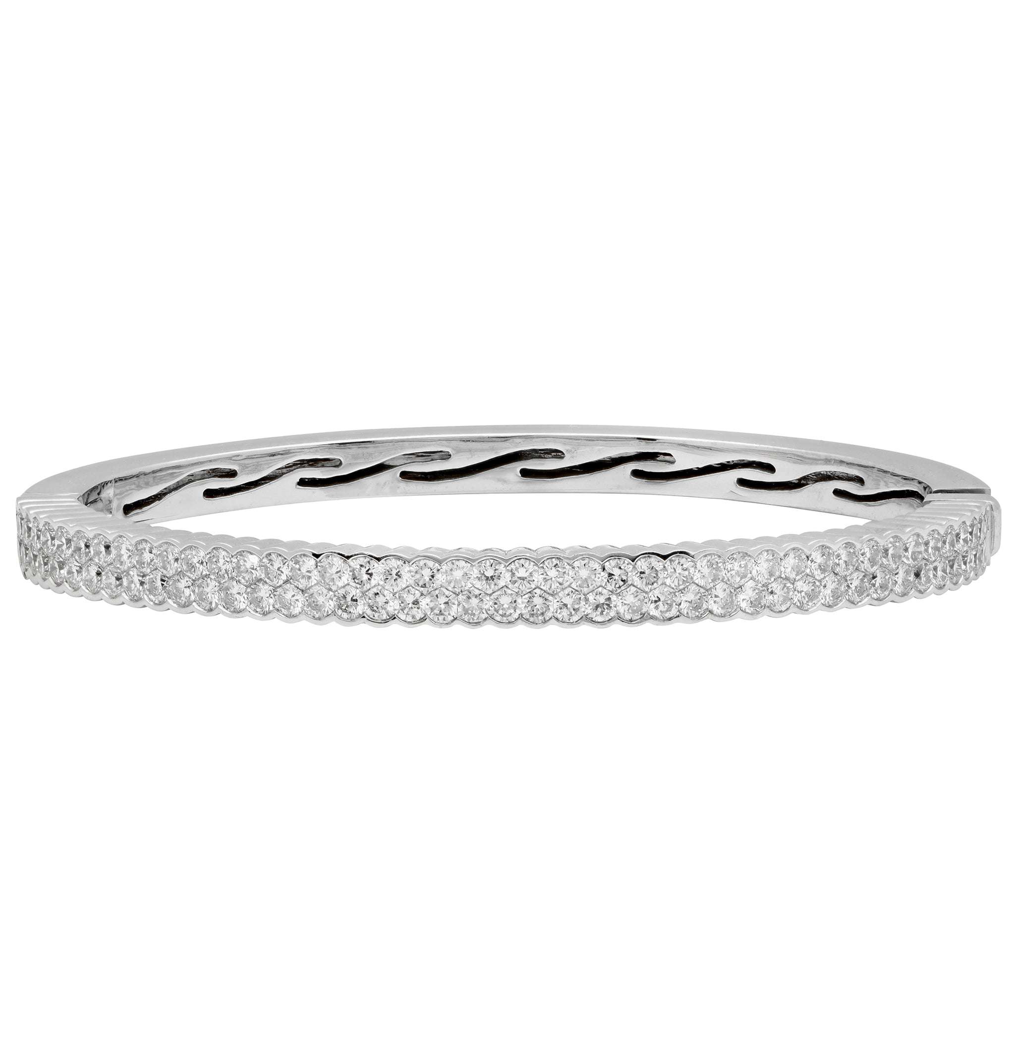18k White Gold and Diamond Bangle - V49400 Vivid Diamonds