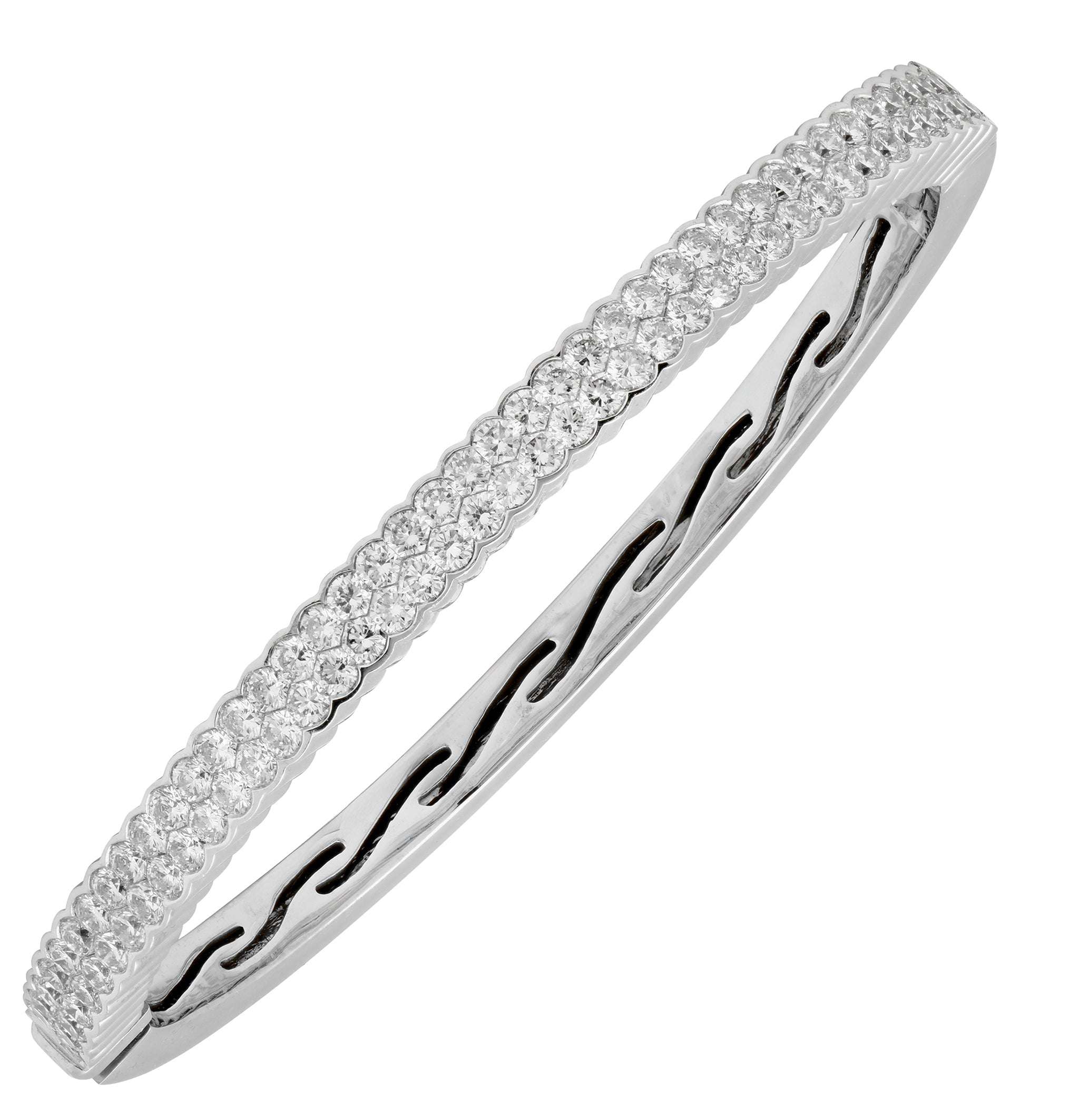 18k White Gold and Diamond Bangle - V49400 Vivid Diamonds