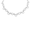 VIVID 3.66ct Pavé Diamond Circle Necklace in 18k White Gold showcasing elegant open circle links, crafted by Vivid Diamonds for a timeless luxury appeal.