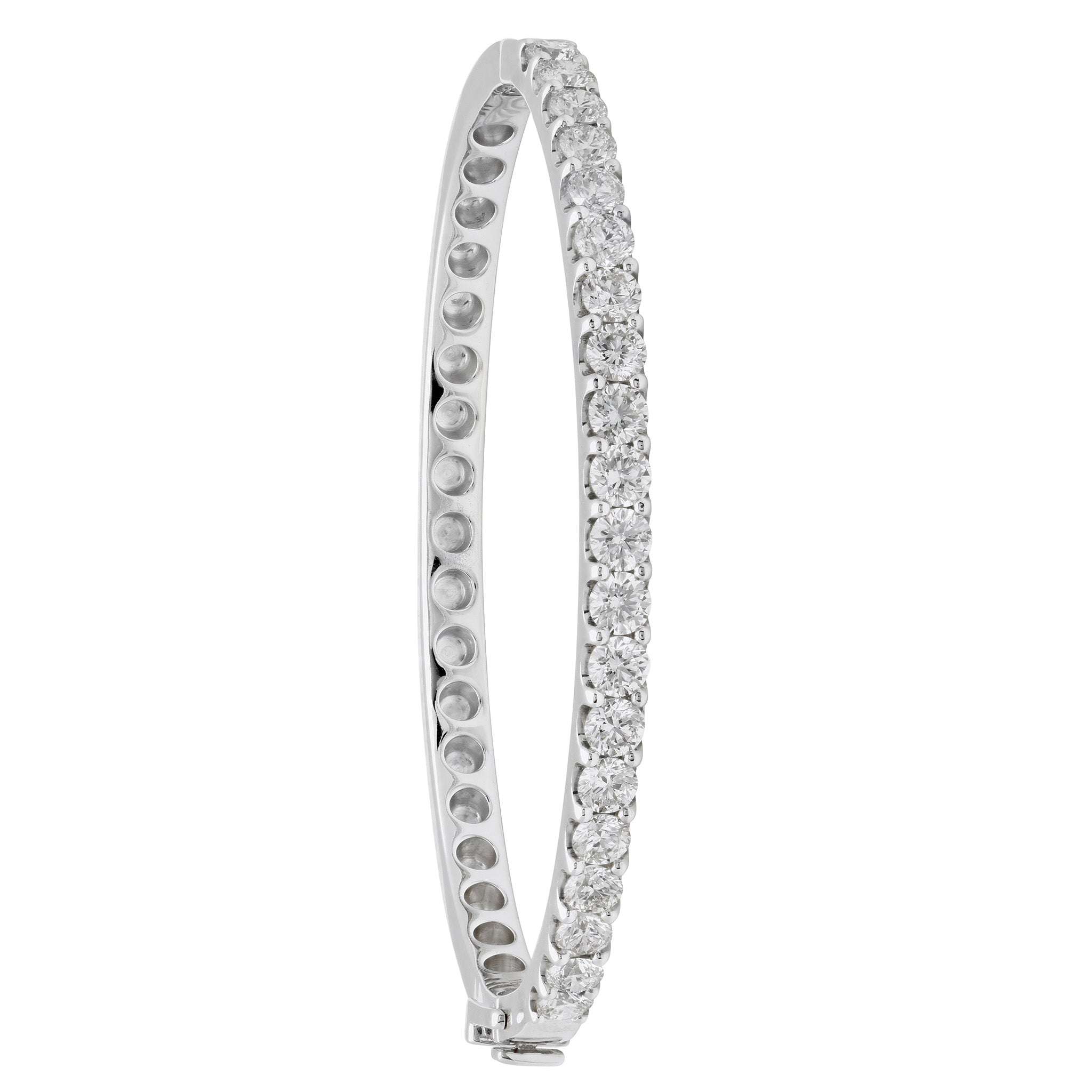 VIVID 4ct Round Brilliant Diamond Bangle in 14k White Gold - V49405 Vivid Diamonds