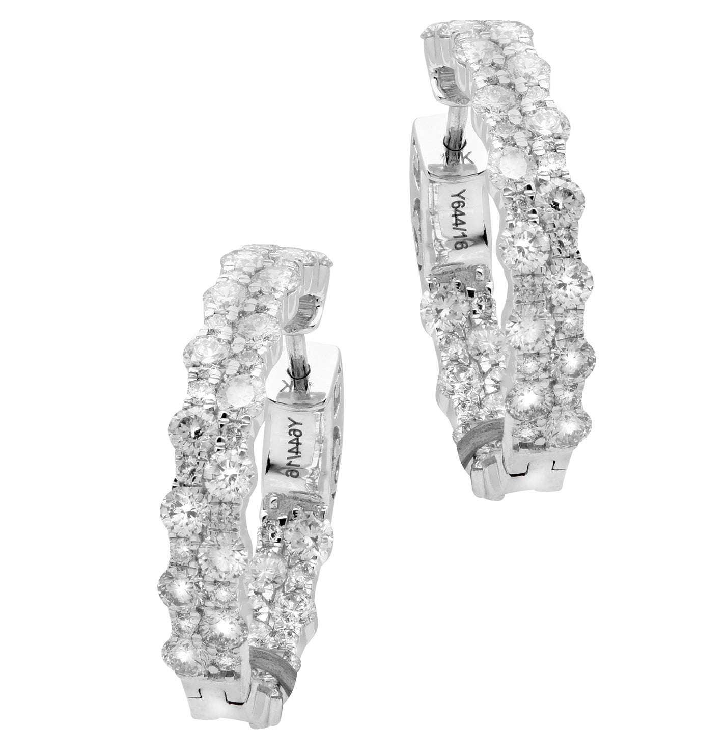 14k White Gold 3.40ct Diamond Earrings – V49417
