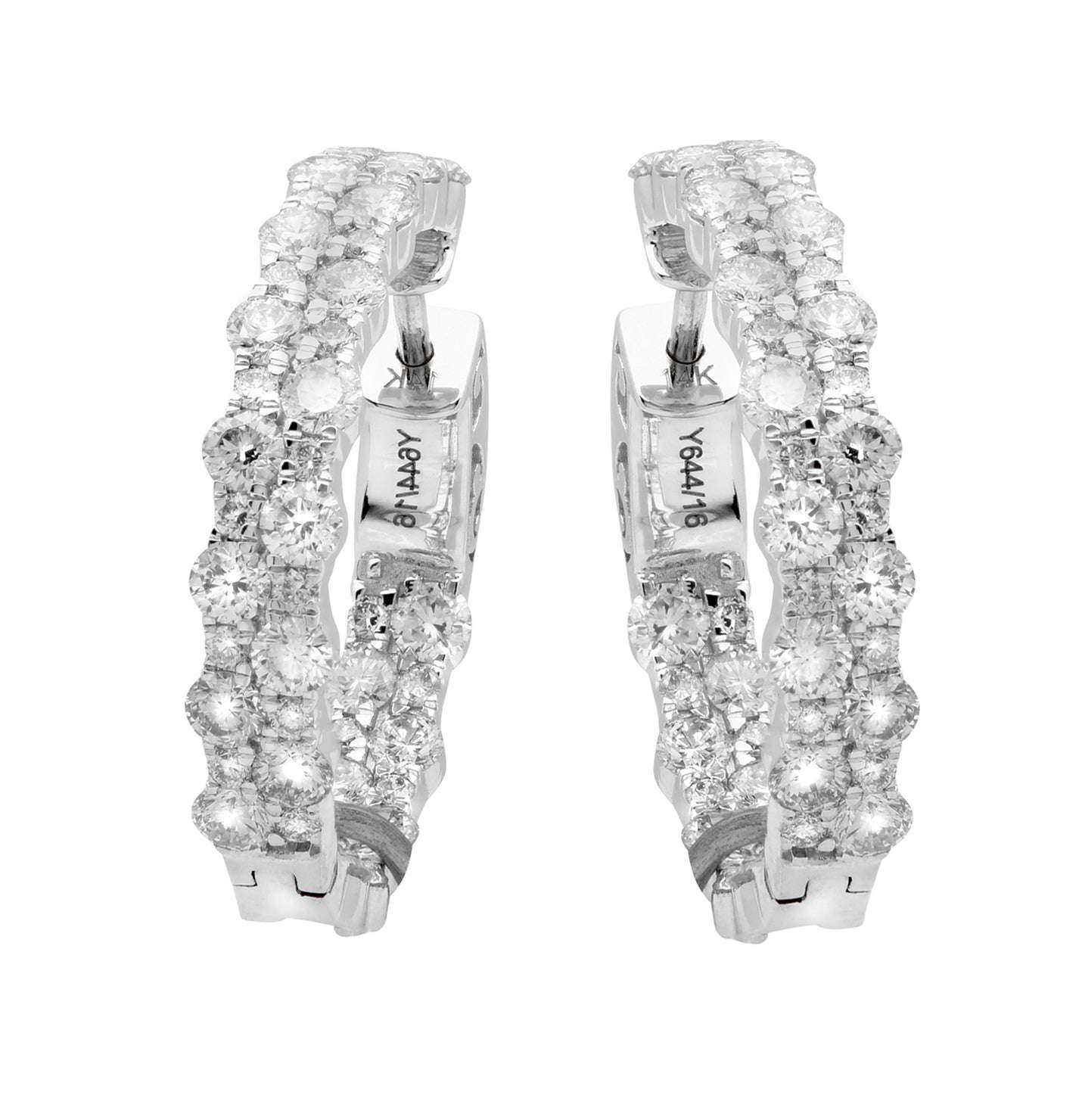 14k White Gold 3.40ct Diamond Earrings – V49417