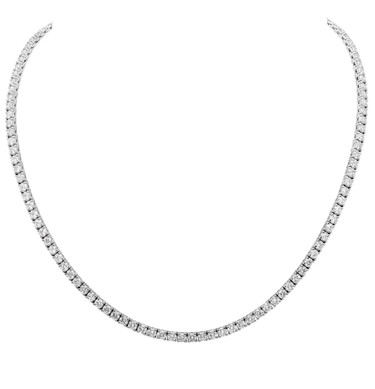14k White Gold 12.48ct Diamond Necklace – V49810