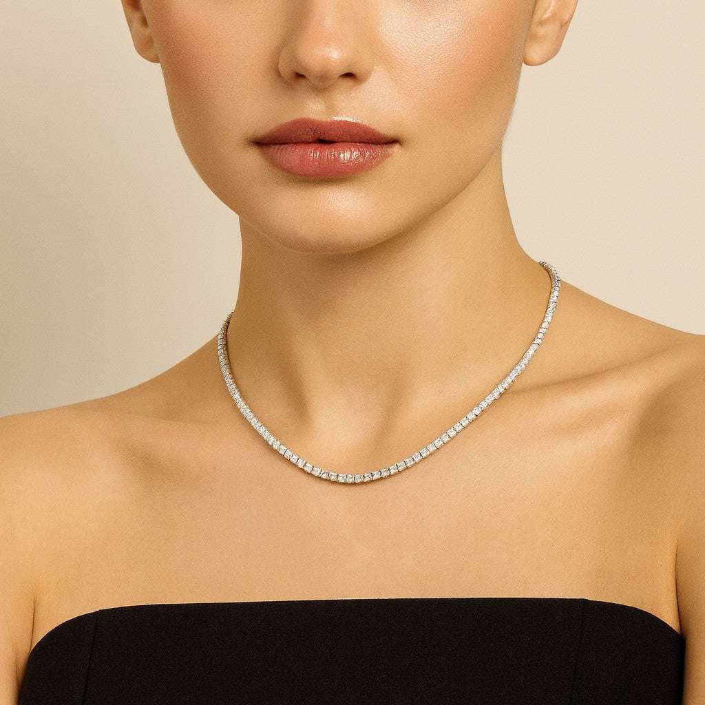 14k White Gold 12.55ct Diamond Necklace – V49811