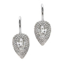 Elegant Oval Dangle Diamond Earrings in White Gold – V49835