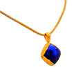 Exquisite 22K Gold Lapis Lazuli Necklace by Vivid Diamonds - Handcrafted luxurious statement jewelry featuring a striking blue lapis lazuli pendant set in rich yellow gold.