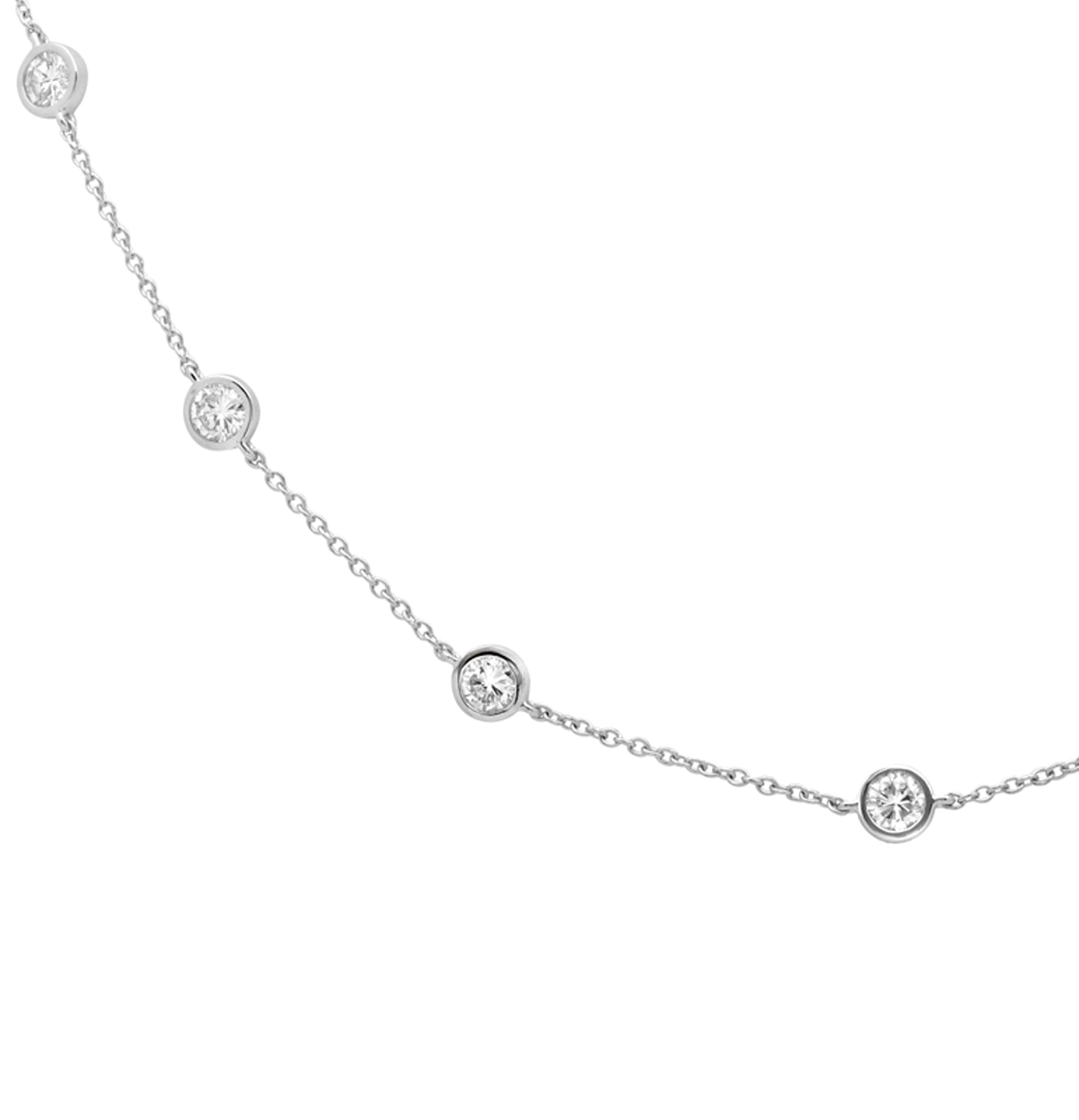 14k White Gold Round Diamond Necklace – V50539