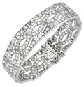 Elegant 11ct Platinum French-Style European Cut Diamond Bracelet by Vivid Diamonds, showcasing intricate design and sparkling diamonds.