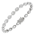 14k White Gold 5.18ct Oval Diamond Bracelet – V50699