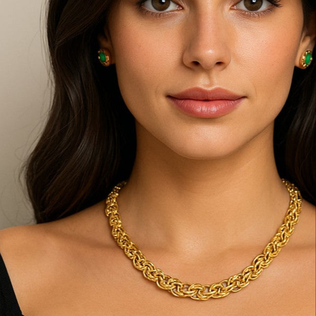 18k Gold Byzantine Necklace — V50778