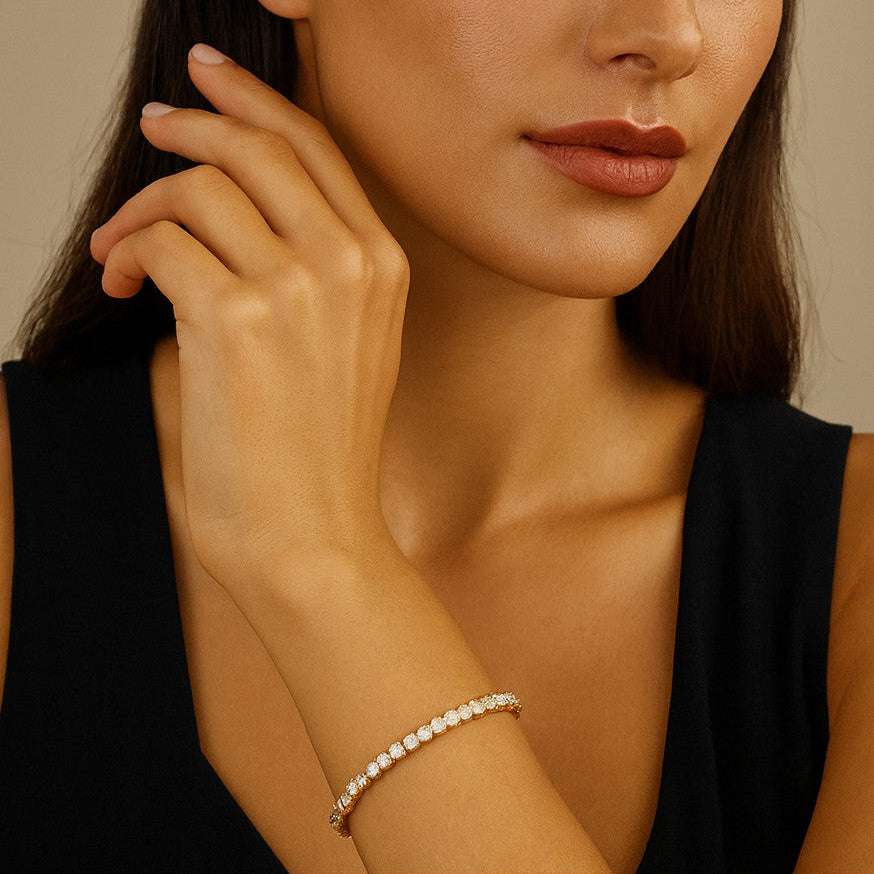 14k Yellow Gold 3.77ct Diamond Bracelet – V50907